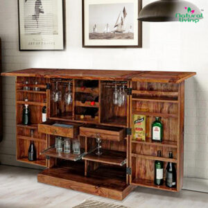 Handmade Solid Wood Furniture UK – Orio Wooden Bar Cabinet (Block) (Manchester, Leeds & Birmingham)