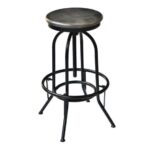 Handmade Solid Wood Furniture UK – Double Ring Industrial Stool (Black-Grey) (Manchester, Leeds & Birmingham)