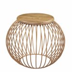 Handmade Solid Wood Furniture UK – Iron Round Side table With Wood Top (Big) (Manchester, Leeds & Birmingham)