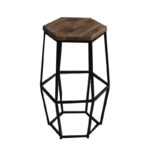 Handmade Solid Wood Furniture UK – Bar Iron Stool With Wd Top (Manchester, Leeds & Birmingham)