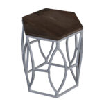 Handmade Solid Wood Furniture UK – Iron Zig Stool Wood Top (Manchester, Leeds & Birmingham)