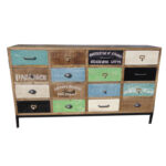 Handmade Solid Wood Furniture UK – Iron Wooden 16 Drawer Side Board (Manchester, Leeds & Birmingham)