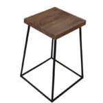 Handmade Solid Wood Furniture UK – Iron Stool Wd Thick Top (Manchester, Leeds & Birmingham)