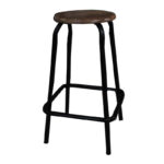 Handmade Solid Wood Furniture UK – Iron Maryland Stool With Wood Top (Manchester, Leeds & Birmingham)