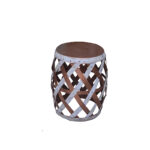 Handmade Solid Wood Furniture UK – Iron Criss Cross Base Stool (Manchester, Leeds & Birmingham)