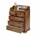 Handmade Solid Wood Furniture UK – Sheesham Thakat Jali five Drawer Chest (Manchester, Leeds & Birmingham)