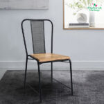 Handmade Solid Wood Furniture UK – Iron Mesh Chair With Wooden Top (Manchester, Leeds & Birmingham)