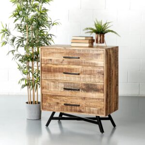 Milan Mango Wood Tall Dresser Natural Living Wooden Furniture Pune Bangalore Jodhpur